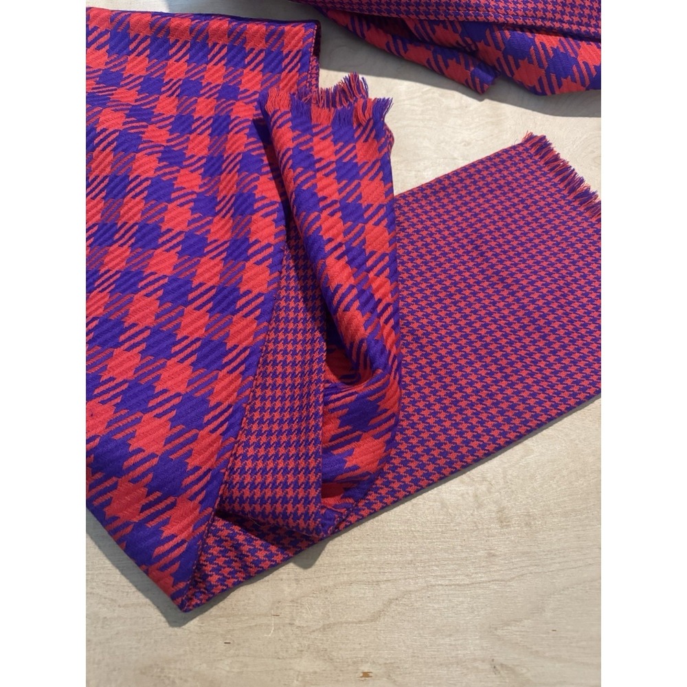 3 Piece Carlisle Suit Wool Blazer Skirt And Scarf Size 14 Red And Purple - Picture 6 of 12